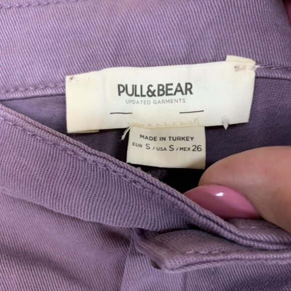 Pull & Bear Womens Small Denim Jeans Lavender Purple Straight Ankle Mid Rise - Picture 8 of 15